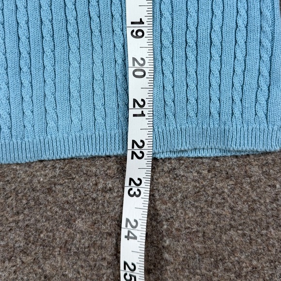 Vintage Y2K Gap Blue Cable-knit Sweater Vest Women’s S Preppy Lightweight Layer - Picture 7 of 9